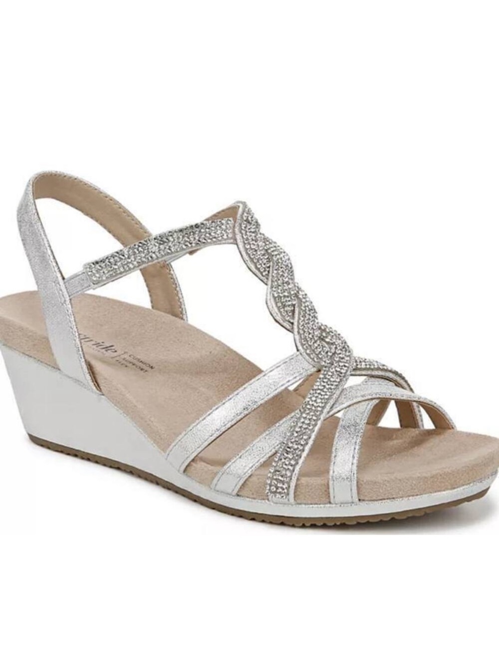 NWT🧡LifeStride - Silver Miami Wedge Sandal - 7